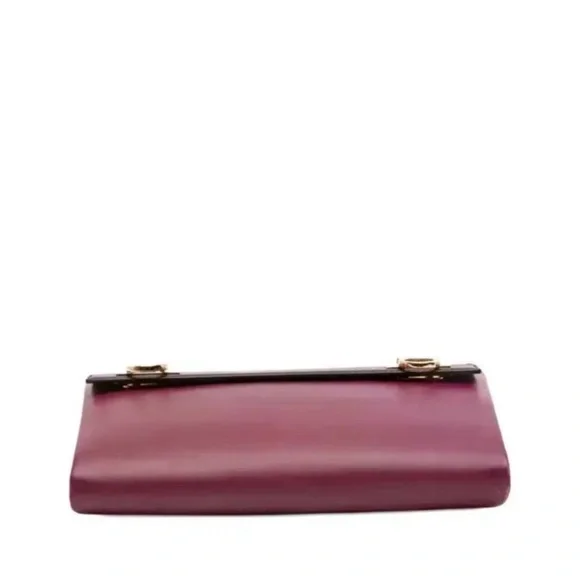 Authentic Salvatore Ferragamo Bicolor Leather Gancini Mya Crossbody Bag - Picture 4 of 6